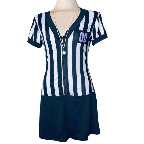 SPIRIT REFEREE stretch zip up dress accessories complete Cosplay Costume M 6-8 - Picture 2 of 9